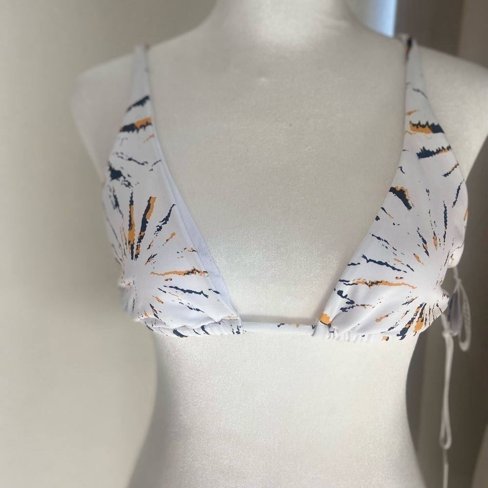 Andie Swim x Demi Moore The Tropez Bikini Top in White Fireworks Womens Size Med - Picture 5 of 10